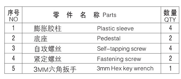 HF-91001-24浴巾架零件名稱(chēng)